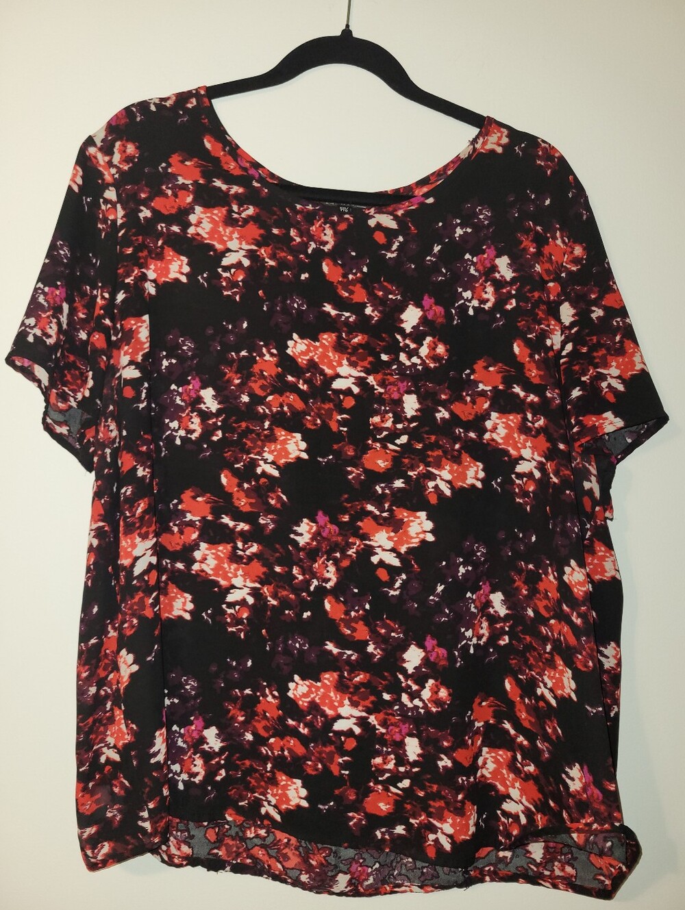 Floral Print Short Sleeve Blouse
